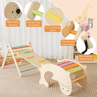 Costway 7-in-1 Indoor Climbing Toys with Reversible Ramp and Rocker