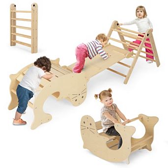 Costway 7-in-1 Indoor Climbing Toys with Reversible Ramp and Rocker