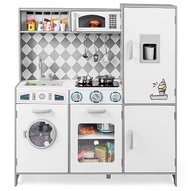 Costway Kids Kitchen Playset with Realistic Lights & Sounds