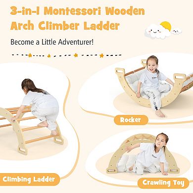 Costway 3-in-1 Arch Rocker with Soft Cushion Climbing Arch