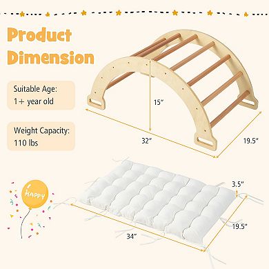 Costway 3-in-1 Arch Rocker with Soft Cushion Climbing Arch