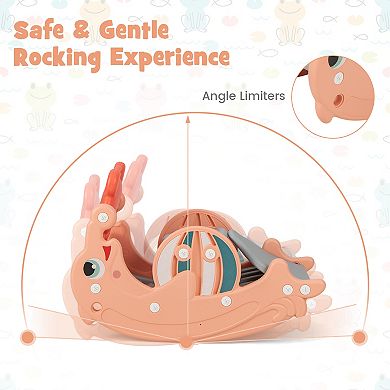 Costway 3-in-1 Convertible Slide Rocking Horse with Basketball Hoop