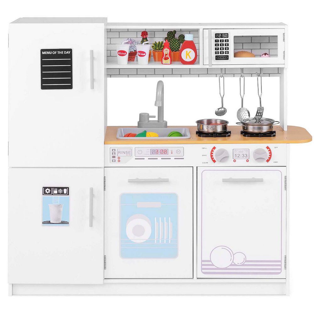 Costway Kids Kitchen Play Set with Stove Sink Oven Microwave