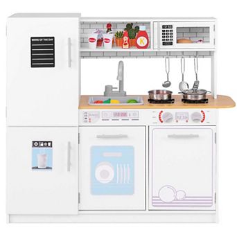 Costway Kids Kitchen Play Set with Stove Sink Oven Microwave Dishwasher