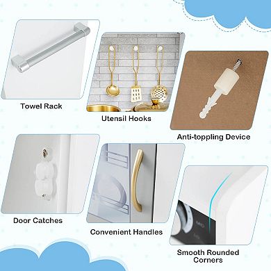 Costway Kid’s Pretend Play Kitchen Playset with Blackboard