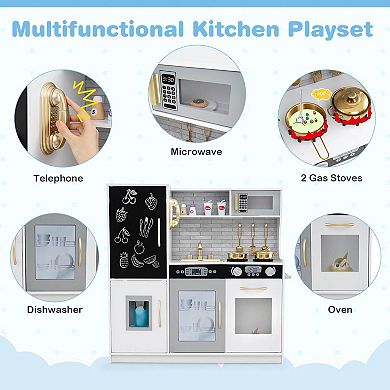 Costway Kid’s Pretend Play Kitchen Playset with Blackboard