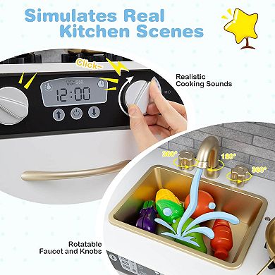 Costway Kid’s Pretend Play Kitchen Playset with Blackboard