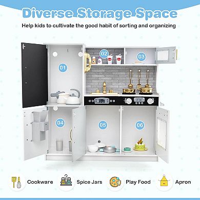 Costway Kid’s Pretend Play Kitchen Playset with Blackboard