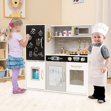 Costway Kid’s Pretend Play Kitchen Playset with Blackboard