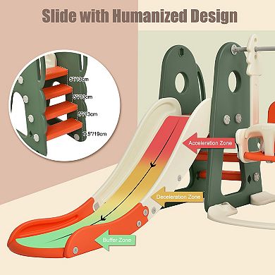 Costway 6-in-1 Toddler Slide and Swing Playset with Ball Games