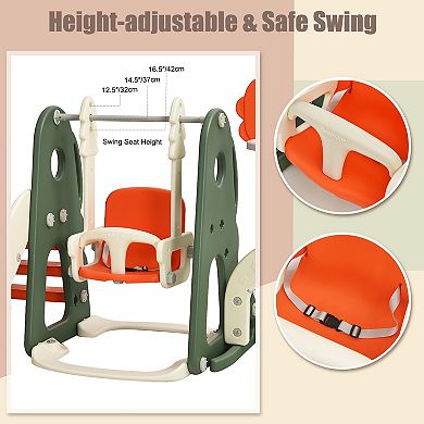 Costway 6-in-1 Toddler Slide and Swing Playset with Ball Games