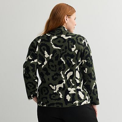 Plus Size Chelsea & Theodore Long Sleeve Mock Neck Sweater