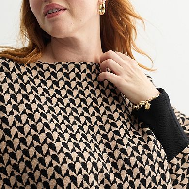 Plus Size Chelsea & Theodore Long Dolman Sleeve Pullover Sweater