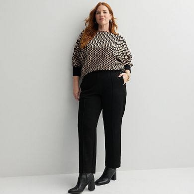 Plus Size Chelsea & Theodore Long Dolman Sleeve Pullover Sweater