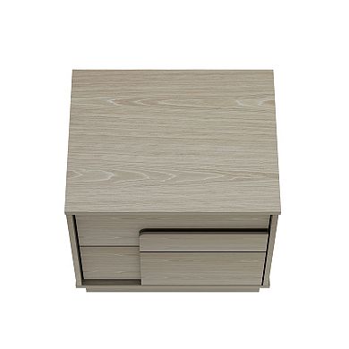 MANHATTAN COMFORT Horizon Modern 2-Drawer Nightstand Easy Assembly 2-Piece Set