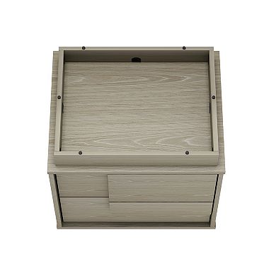 MANHATTAN COMFORT Horizon Modern 2-Drawer Nightstand Easy Assembly 2-Piece Set