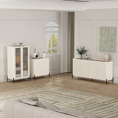 MANHATTAN COMFORT Abbey Modern 2-Piece Accent Cabinet & Sideboard Set