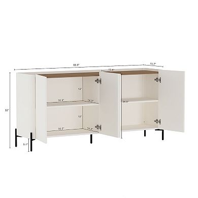 MANHATTAN COMFORT Abbey Modern 2-Piece Accent Cabinet & Sideboard Set