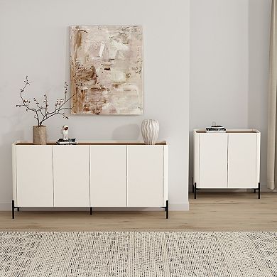 MANHATTAN COMFORT Abbey Modern 2-Piece Accent Cabinet & Sideboard Set