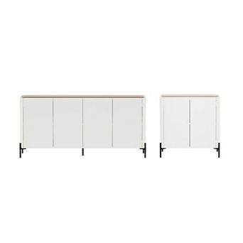 MANHATTAN COMFORT Abbey Modern 2 pc Accent Cabinet & Sideboard Set