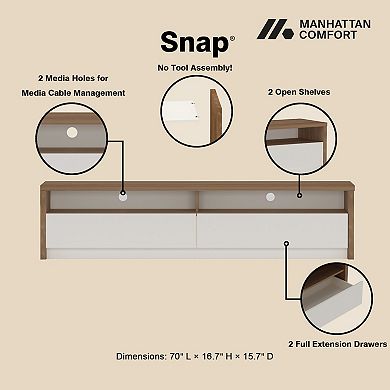 MANHATTAN COMFORT Duncan Contemporary TV Stand with Full Extension Drawers