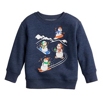 Baby & Toddler Boy Jumping Beans® Holiday Graphic Fleece Crewneck Sweatshirt
