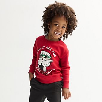 Baby & Toddler Boy Jumping Beans® Holiday Graphic Fleece Crewneck Sweatshirt