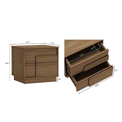 MANHATTAN COMFORT Horizon Modern 2-Full Extension Drawer Nightstand