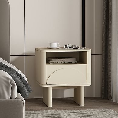 MANHATTAN COMFORT Ella Modern 1-Drawer Nightstand