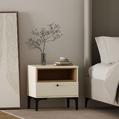 MANHATTAN COMFORT Amara Modern 1-Drawer Nightstand