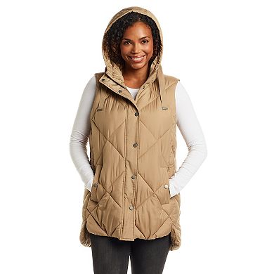 Women's Gallery Hooded Quilted Long Puffer Vest