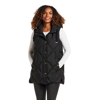Women's Gallery Hooded Quilted Long Puffer Vest