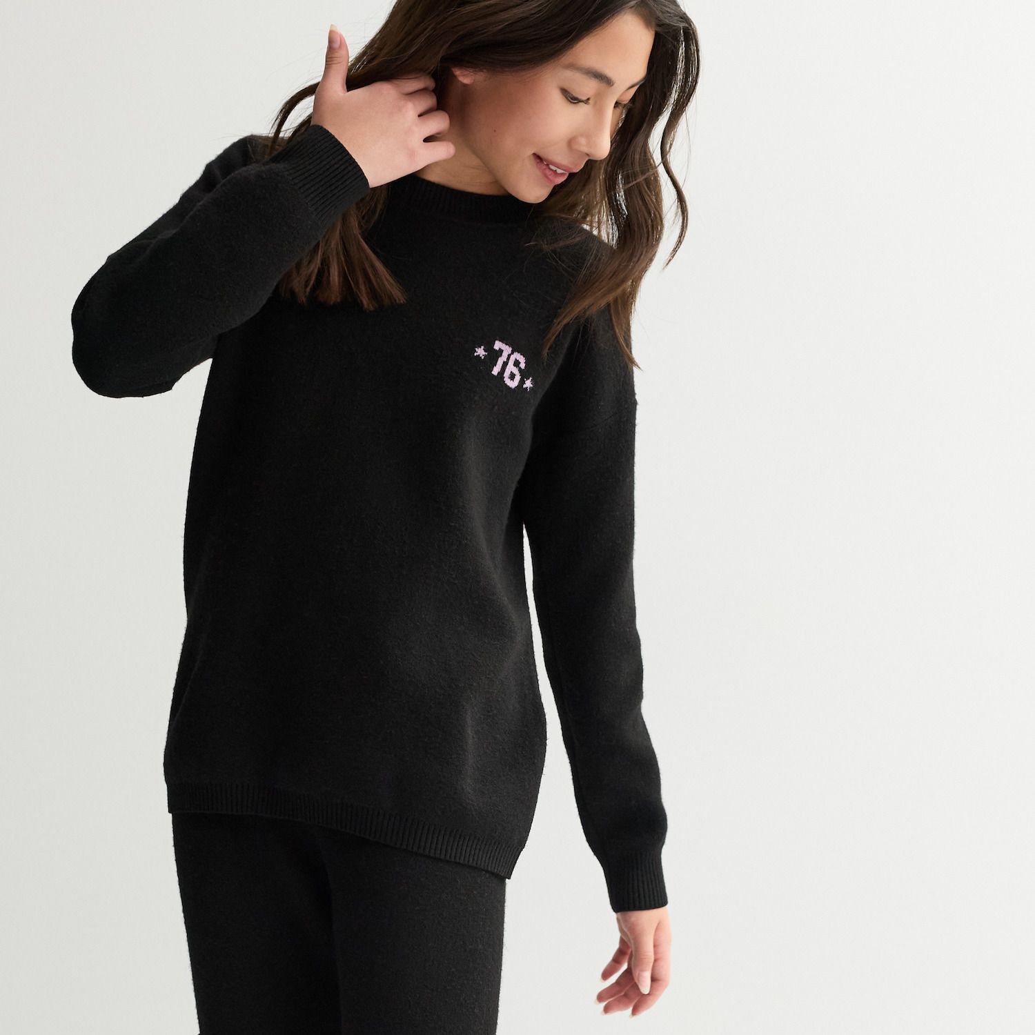 Свитер SO® Oversized Pullover для девочек, цвет: Чёрный — фото 1
