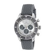 Men's Caribbean Joe Silver Tone Blue Dial Brown Strap Watch