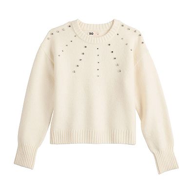 Girls 6-20 SO® Beaded Sweater in Regular & Plus Size