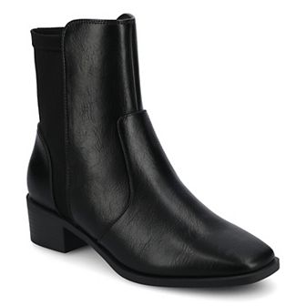 Journee Renna Women's Pointed Toe Block Heel Chelsea Ankle Boots In Regular & Wide Width