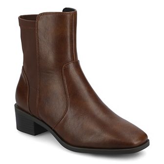 Journee Renna Women's Pointed Toe Block Heel Chelsea Ankle Boots In Regular & Wide Width