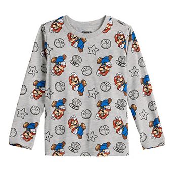 Boys 4-12 Jumping Beans® Nintendo Super Mario All Over Print Long Sleeve Graphic Tee