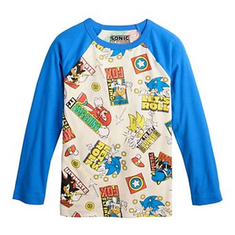 Boys 4-12 Jumping Beans® Sonic The Hedgehog All Over Print Long Sleeve Graphic Tee