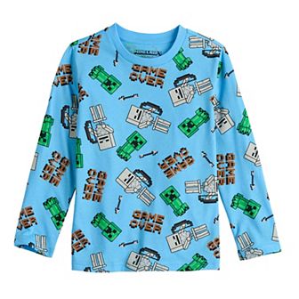 Boys 4-12 Jumping Beans® Minecraft All Over Print Long Sleeve Graphic Tee