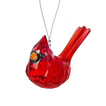 Elegant Cardinal Kissing Krystals Ornament