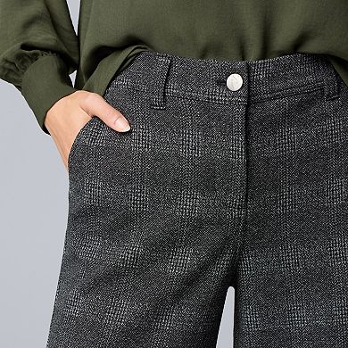 Women's Simply Vera Vera Wang Mid-Rise Wide Leg Cropped Trousers