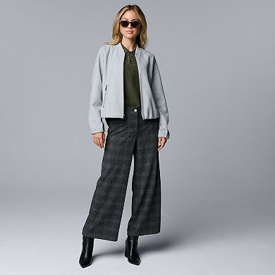 Women's Simply Vera Vera Wang Mid-Rise Wide Leg Cropped Trousers