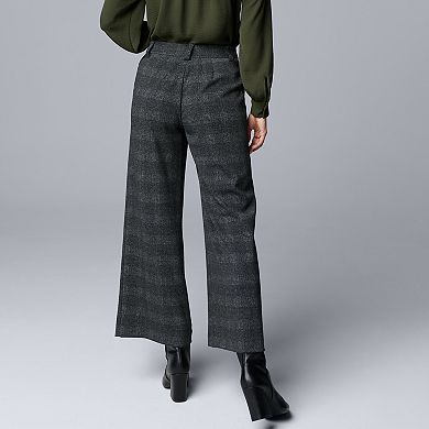 Women's Simply Vera Vera Wang Mid-Rise Wide Leg Cropped Trousers