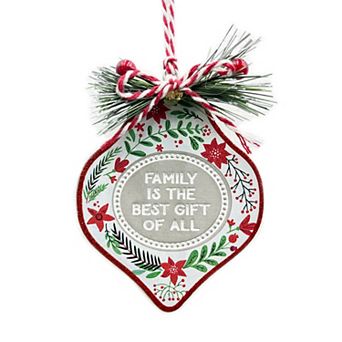 Family Is the Best Gift of All Sentiment Cement Ornament