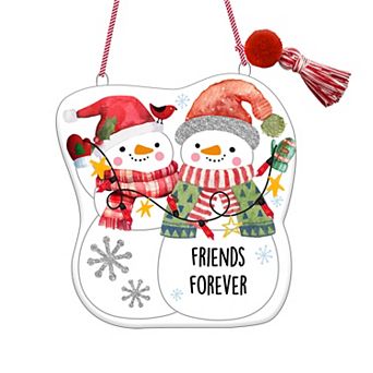 Friends Forever Pairs Sentiment Ceramic Ornament
