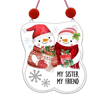 My Sister My Friend Pairs Sentiment Ceramic Ornament