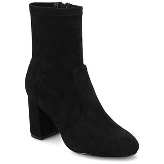 Journee Vivia Women's Stretch Shaft Almond Toe Comfort Ankle Boots