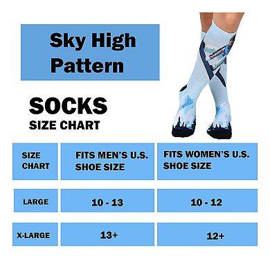Sky High Pattern CoolMax 1 Pair Socks, Perfect Men & Women Knee High Socks