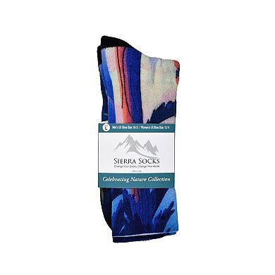 Morning Hike Pattern CoolMax Knee High Socks, Colorful Men and Women 2 Pair Socks